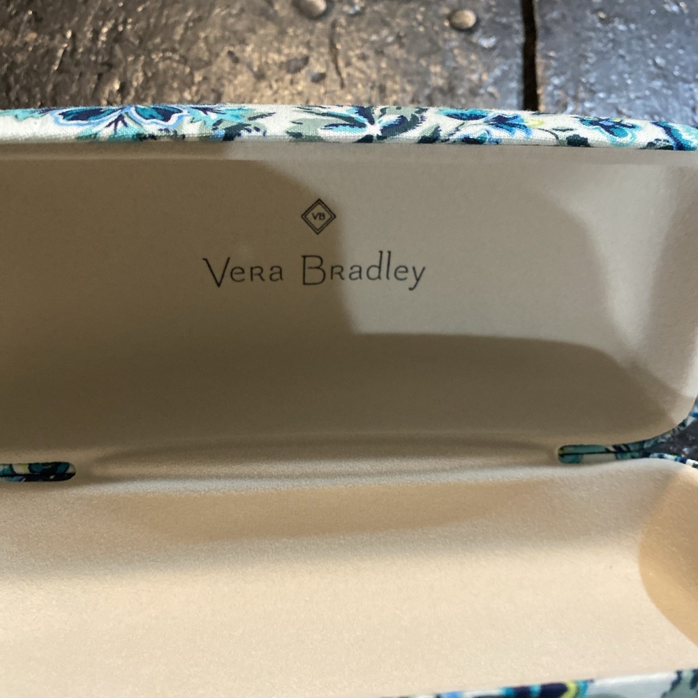Vera Bradley Floral Hard Frame Teal Cloth Eyeglass Case - Picture 6 of 7